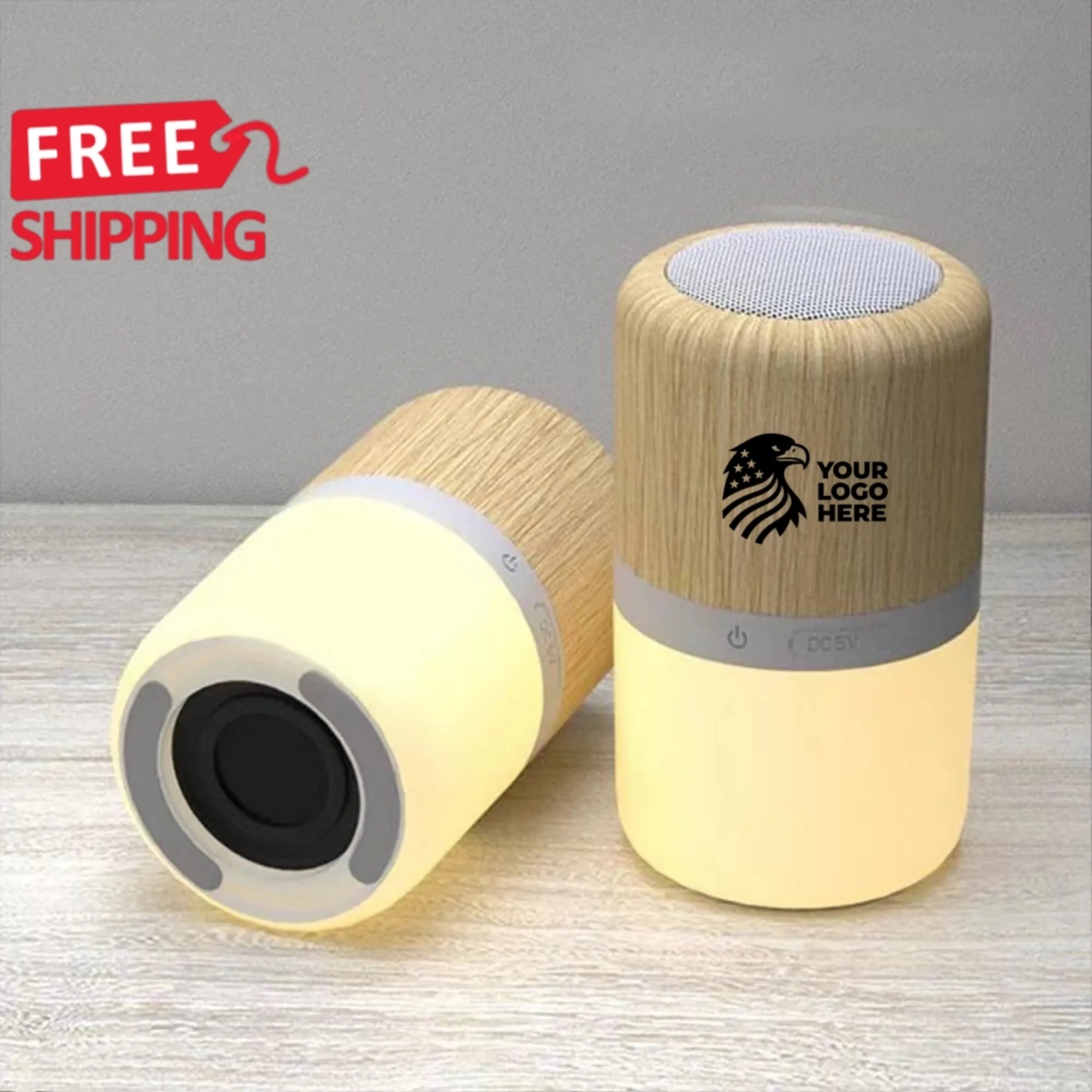 Natural Bamboo Bluetooth LED Speaker