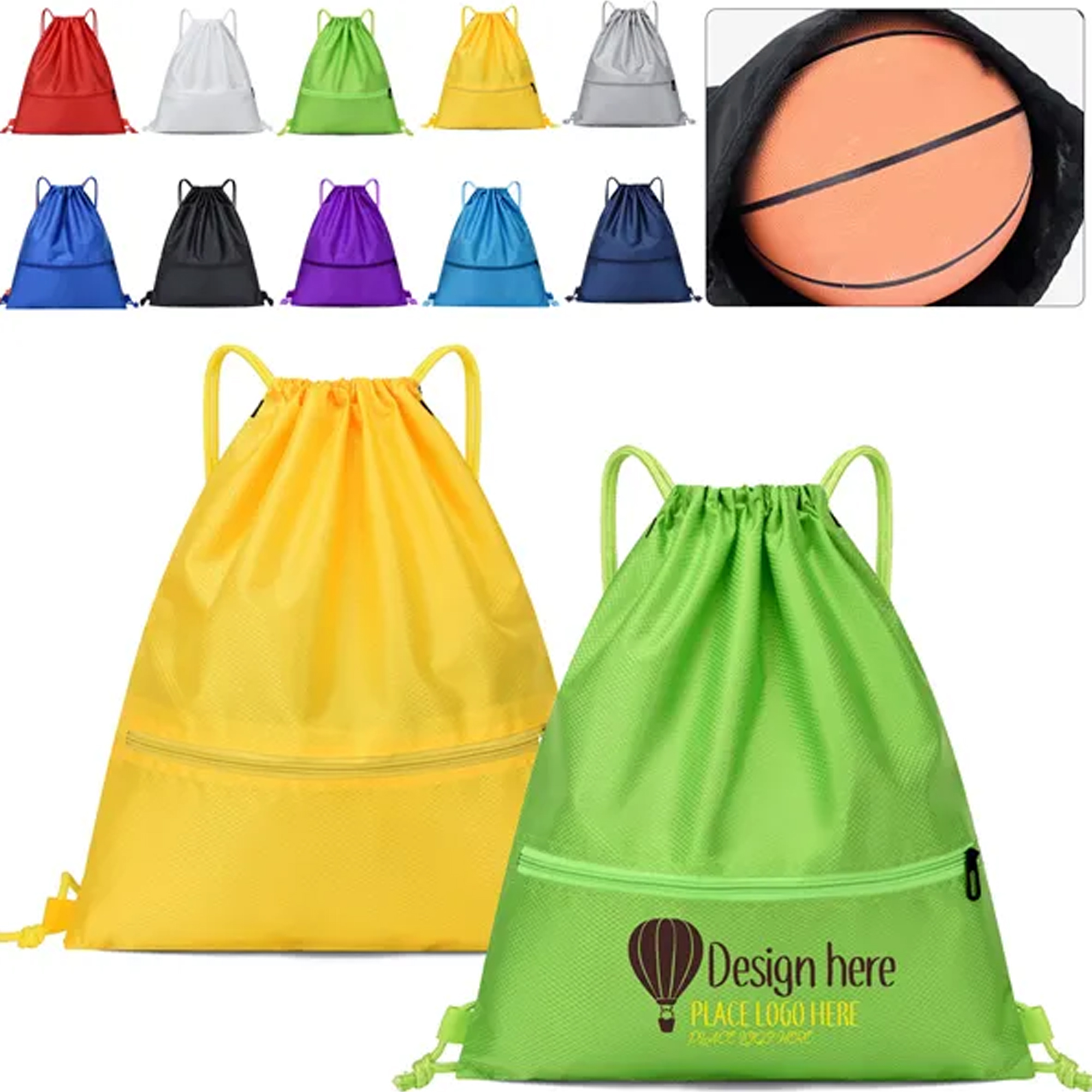 12-Color Basketball Oxford Drawstring Bag 7