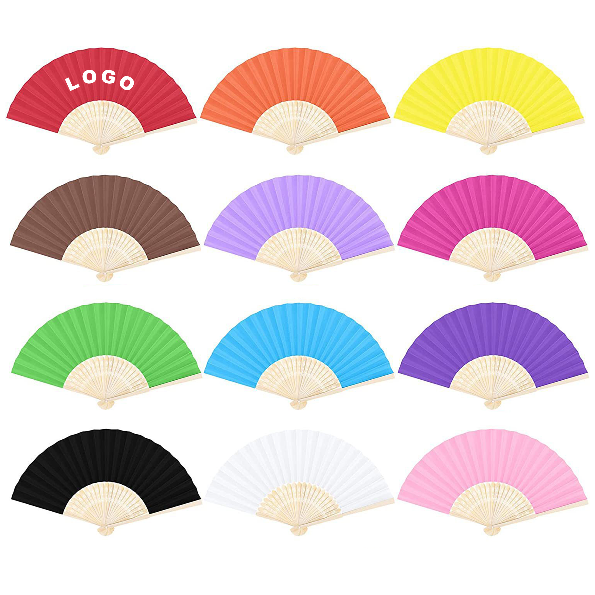 Custom Handheld Paper Bamboo Fans