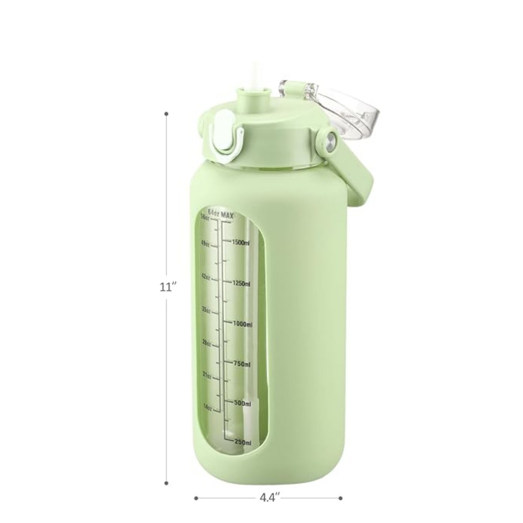 64 oz Glass Graduated Water Bottle 22
