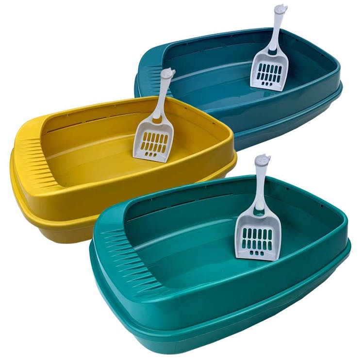 Cat Litter Box with Scoop Assorted Colors 3