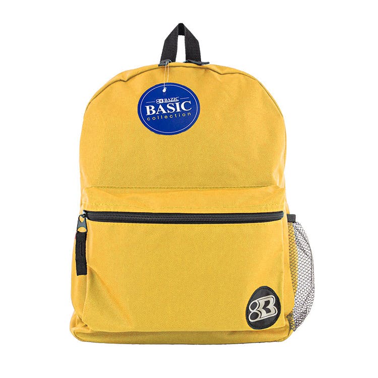 16" Basic Backpacks - Mustard Mesh Pocket 3