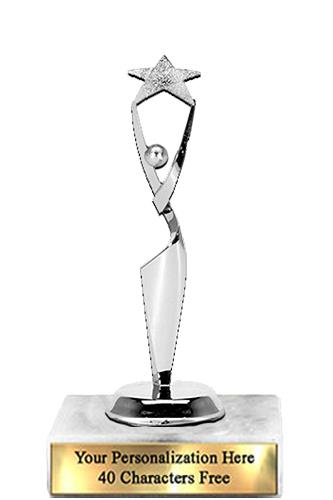 Trophy: 7", 2x3 white marble base, Reach For The S
