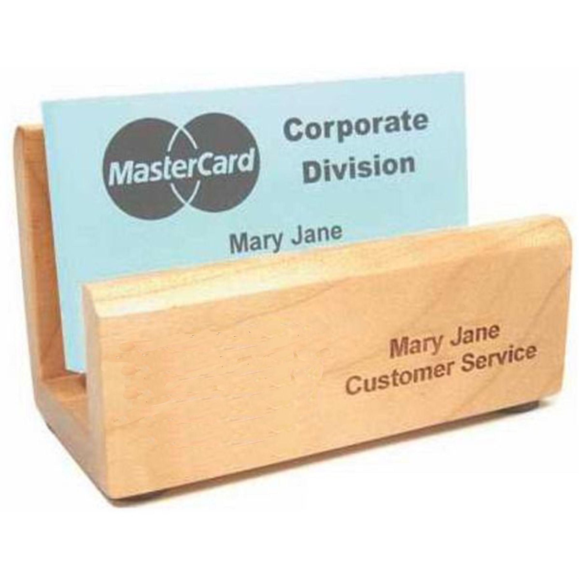 Laser Engraved Maple Business Card Holder
