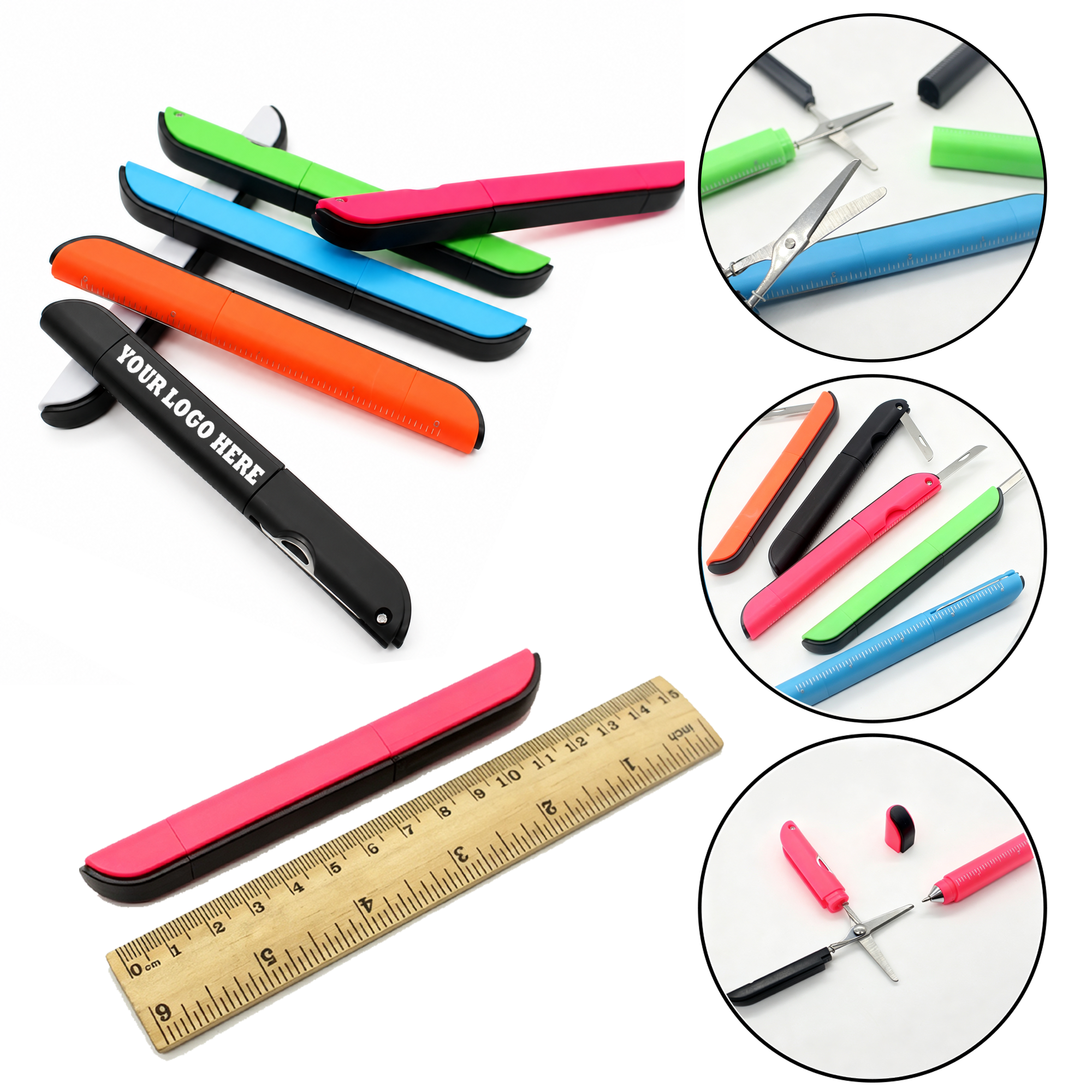 Pocket Utility Ballpoint With Blade And Scale MOQ20 2