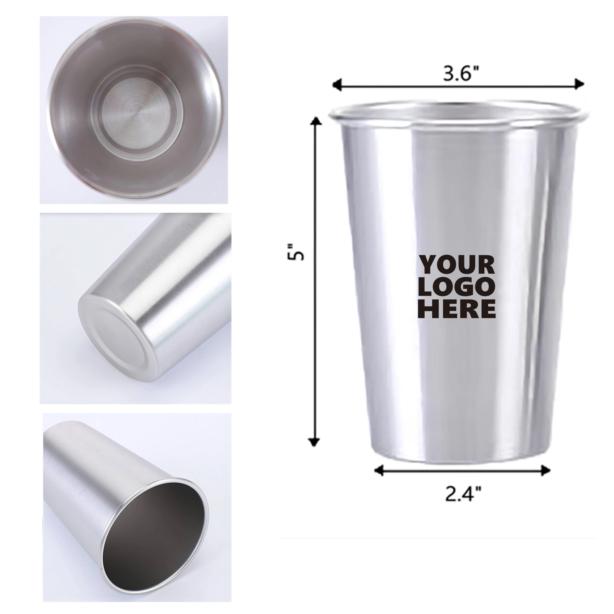 Large-Capacity 17 OZ Stainless Pint Drinking Cup