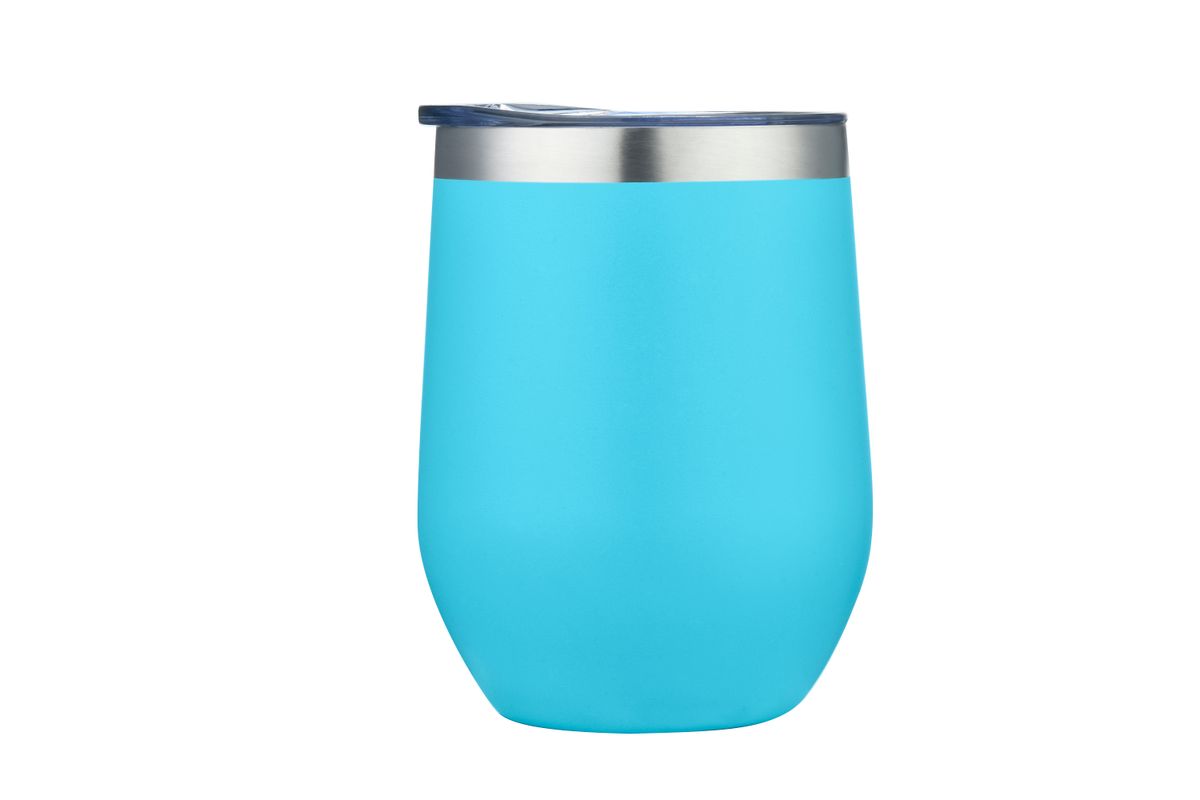 Endura 12 oz Light Blue Double Wall SS Vacuum Wine Cup 3