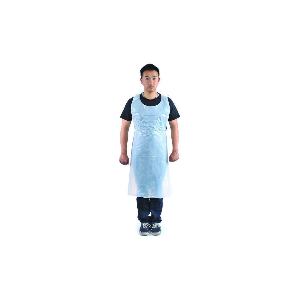 Disposable Poly Aprons - White 28" x 46" 3