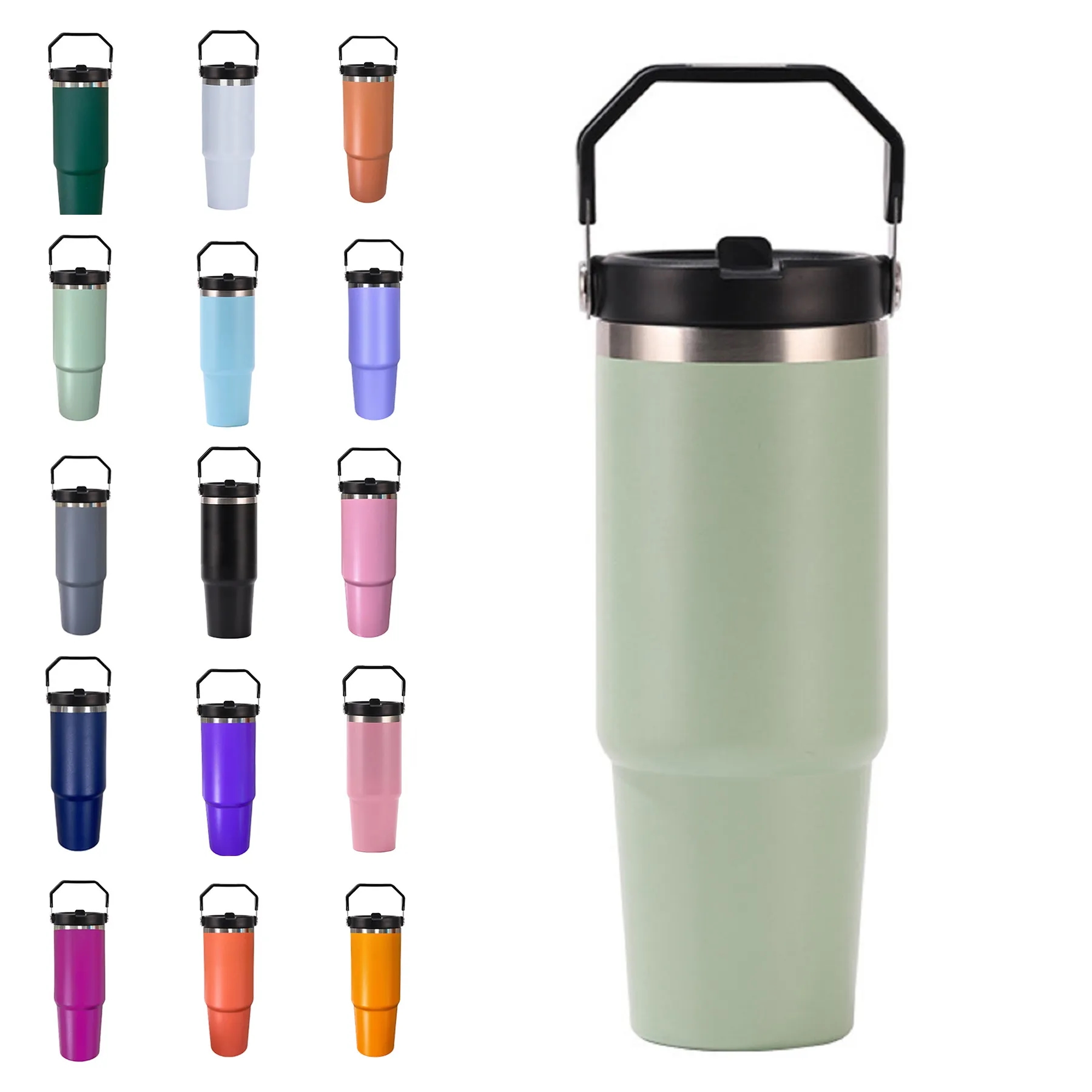 30 oz IceFlow Stainless Steel Tumbler with Straw 35