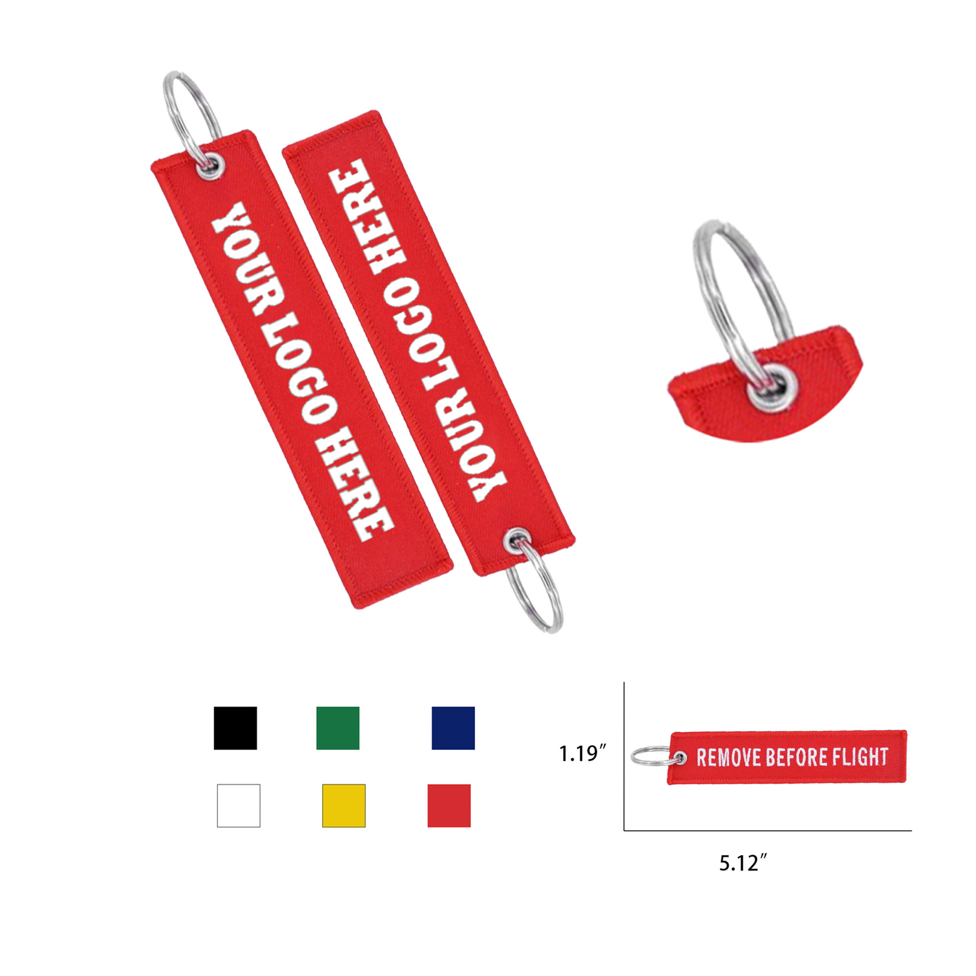 Woven Embroidered Key Tag Flight Keychain MOQ100