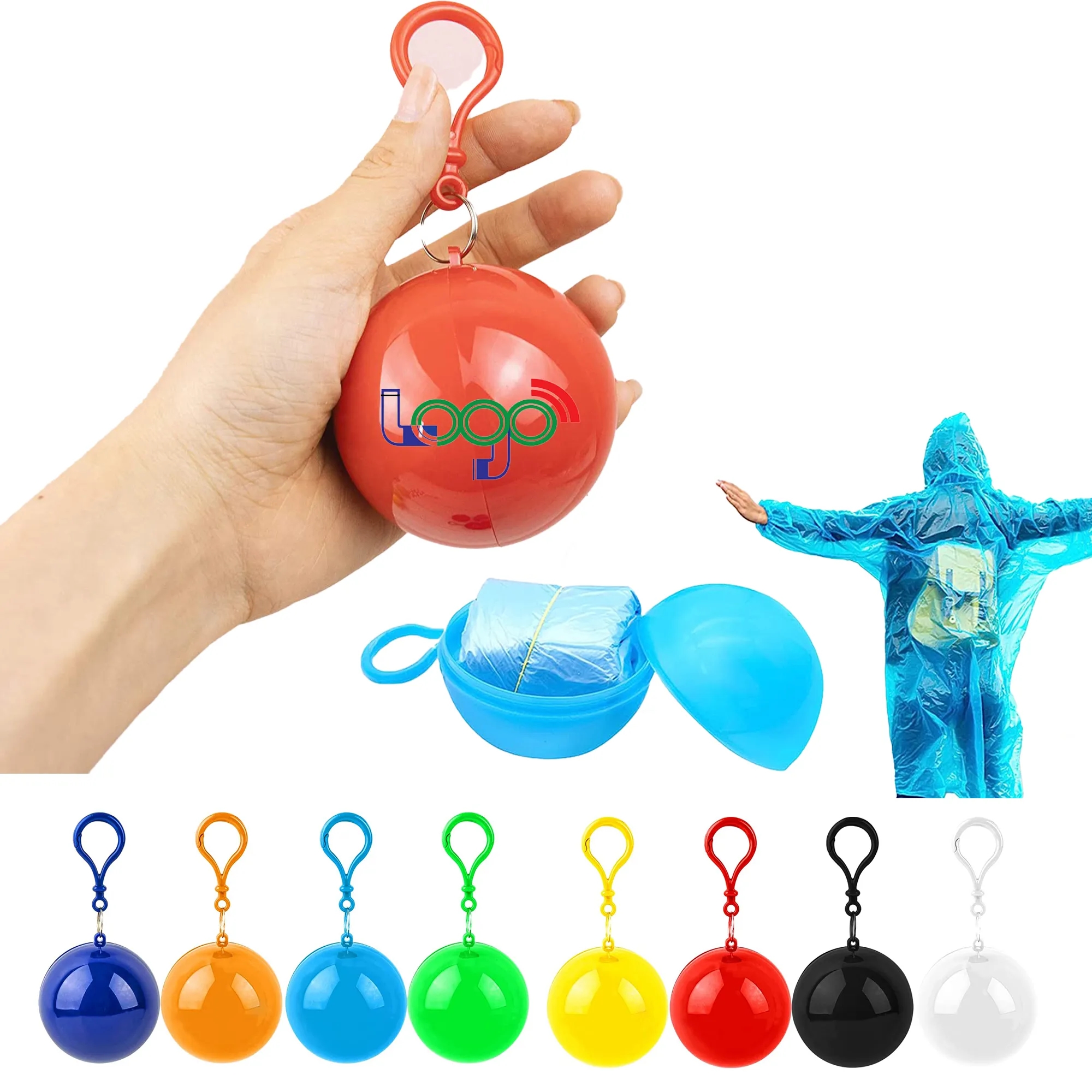 Portable Disposable Emergency Raincoats Rain Poncho Ball 4