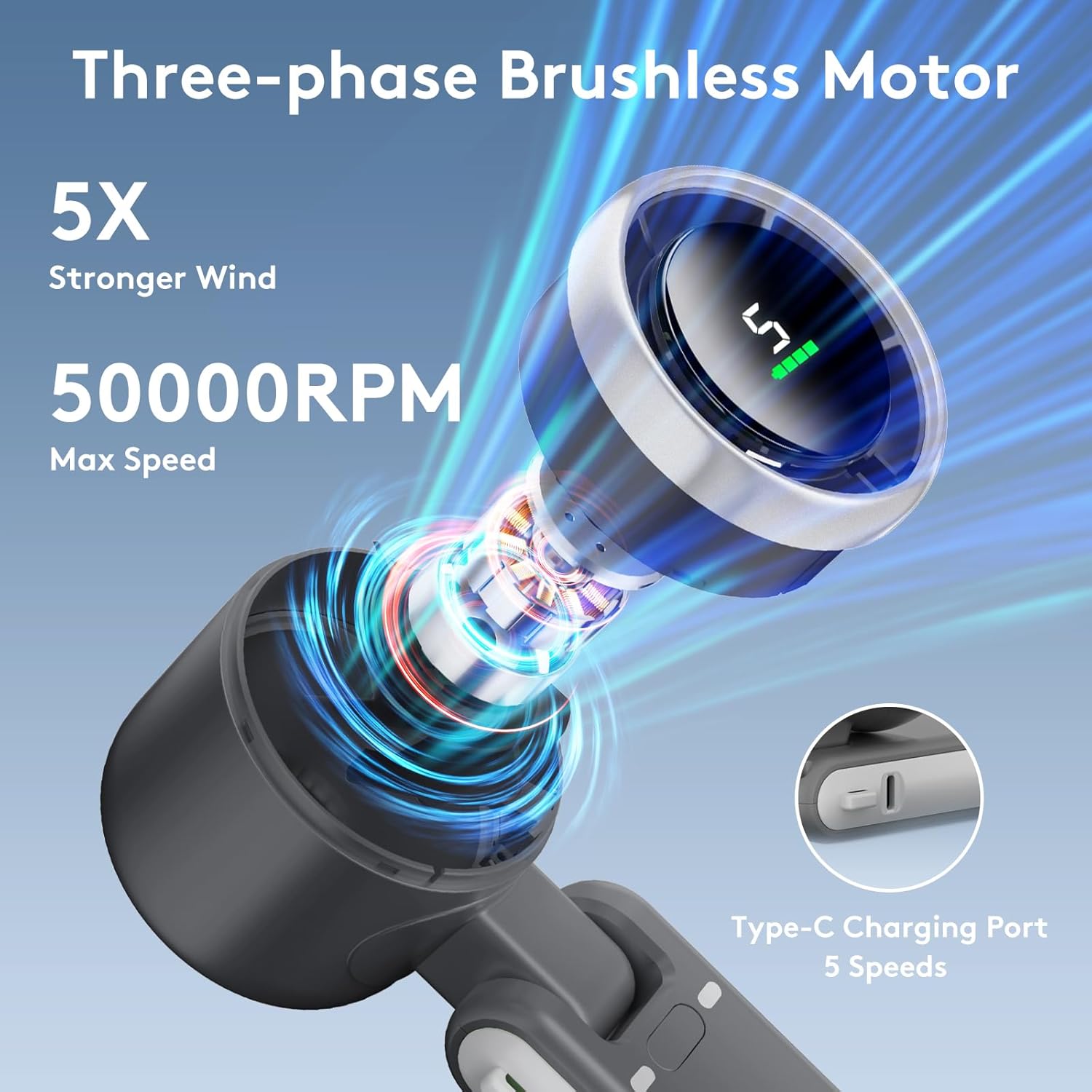 10000mAh Foldable Powerful Winds Turbo Fan 8