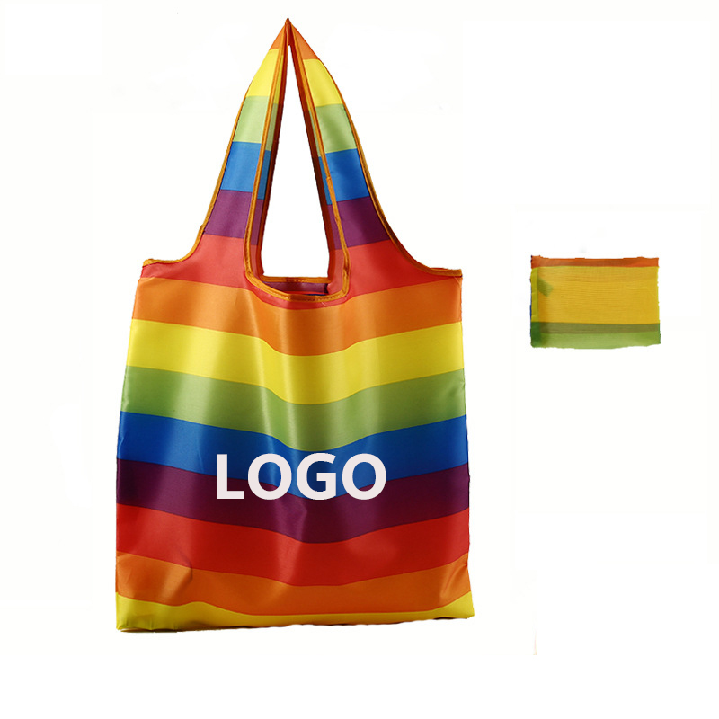 Rainbow Vest Style Foldable Grocery Tote Bag