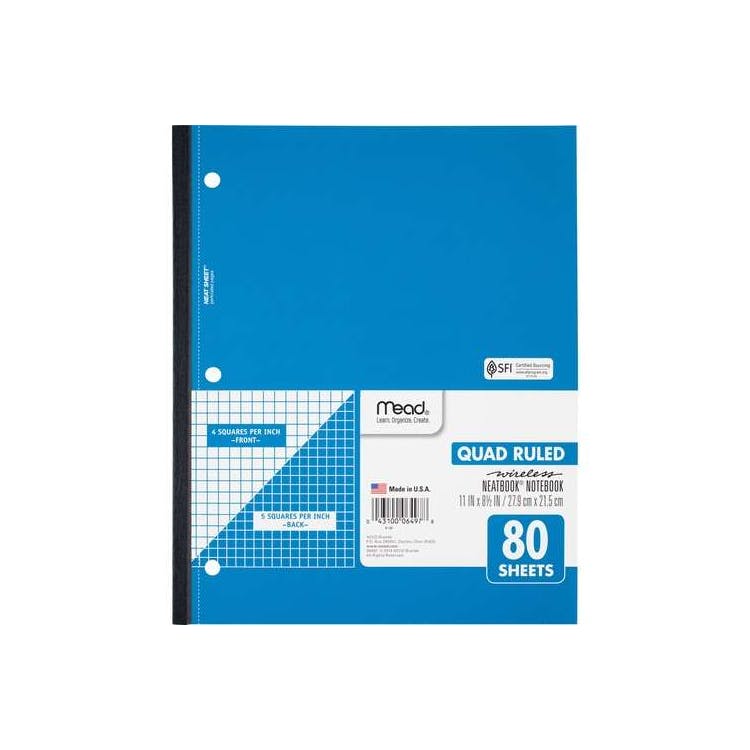 Mead Quad Wireless Notebooks - 24 Pack 3