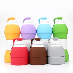 20 oz Food Grade Silicone Folding Water Bottle