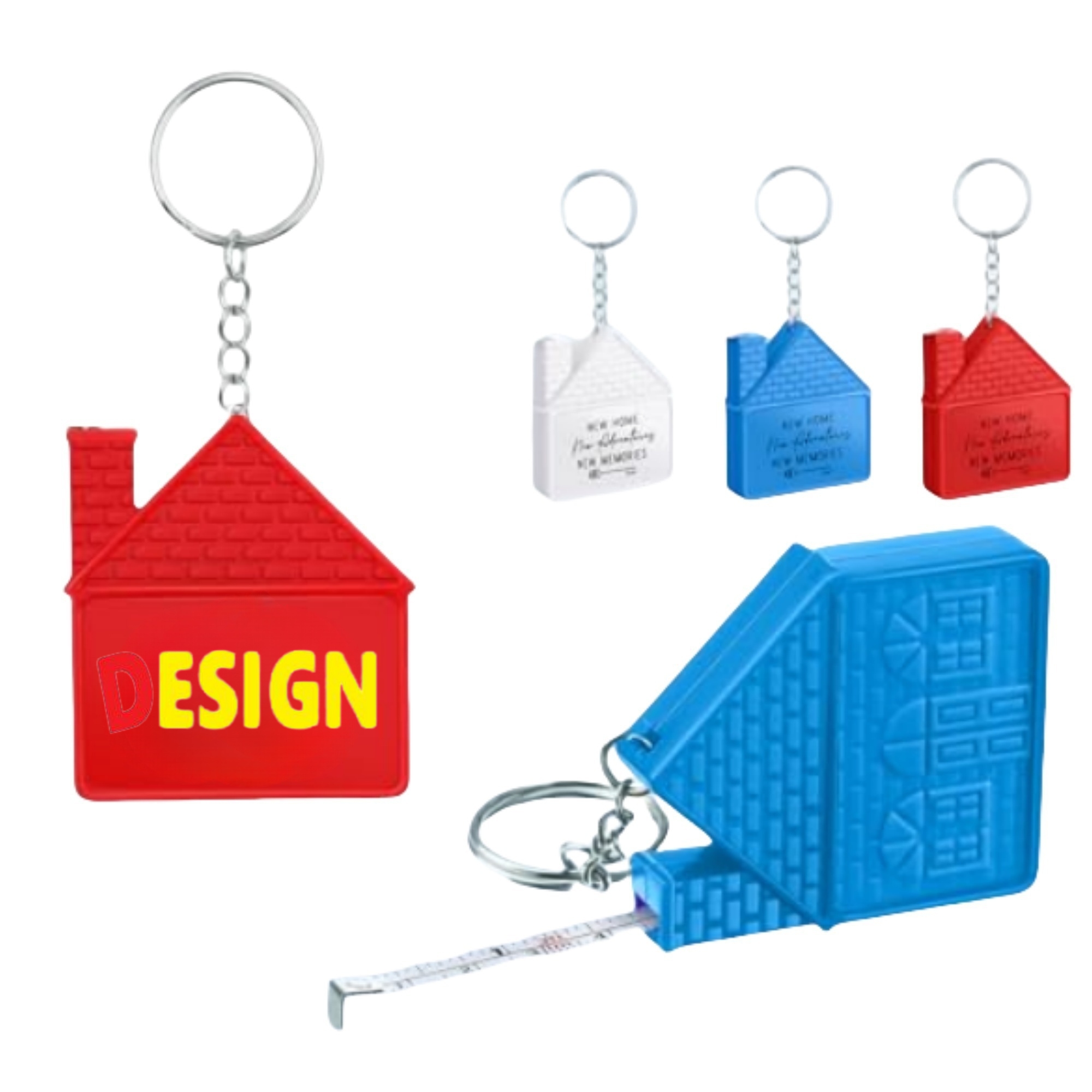 Portable House Shaped Measure Tape Keychain 3