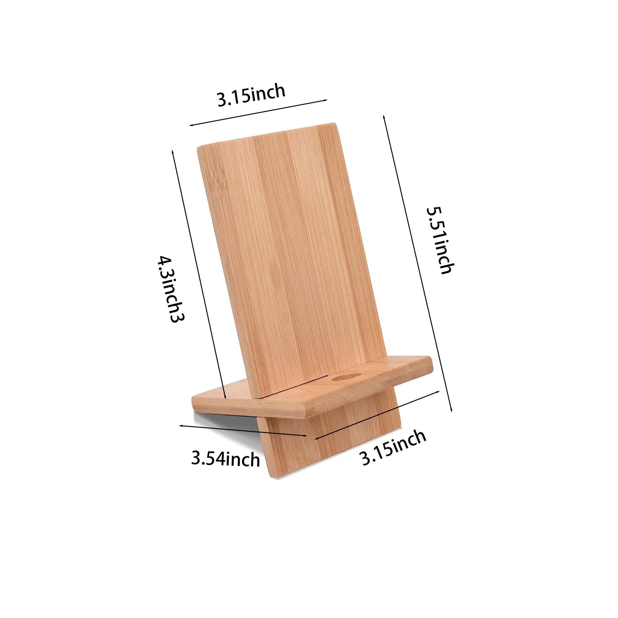 MOQ 50 Laser Engraved Bamboo Phone Holder 5