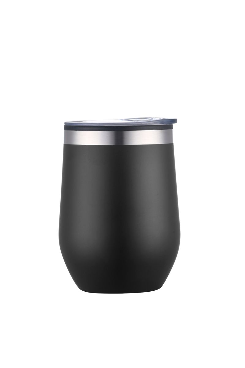 Endura 12 oz Black Double Wall Wine Cup 3