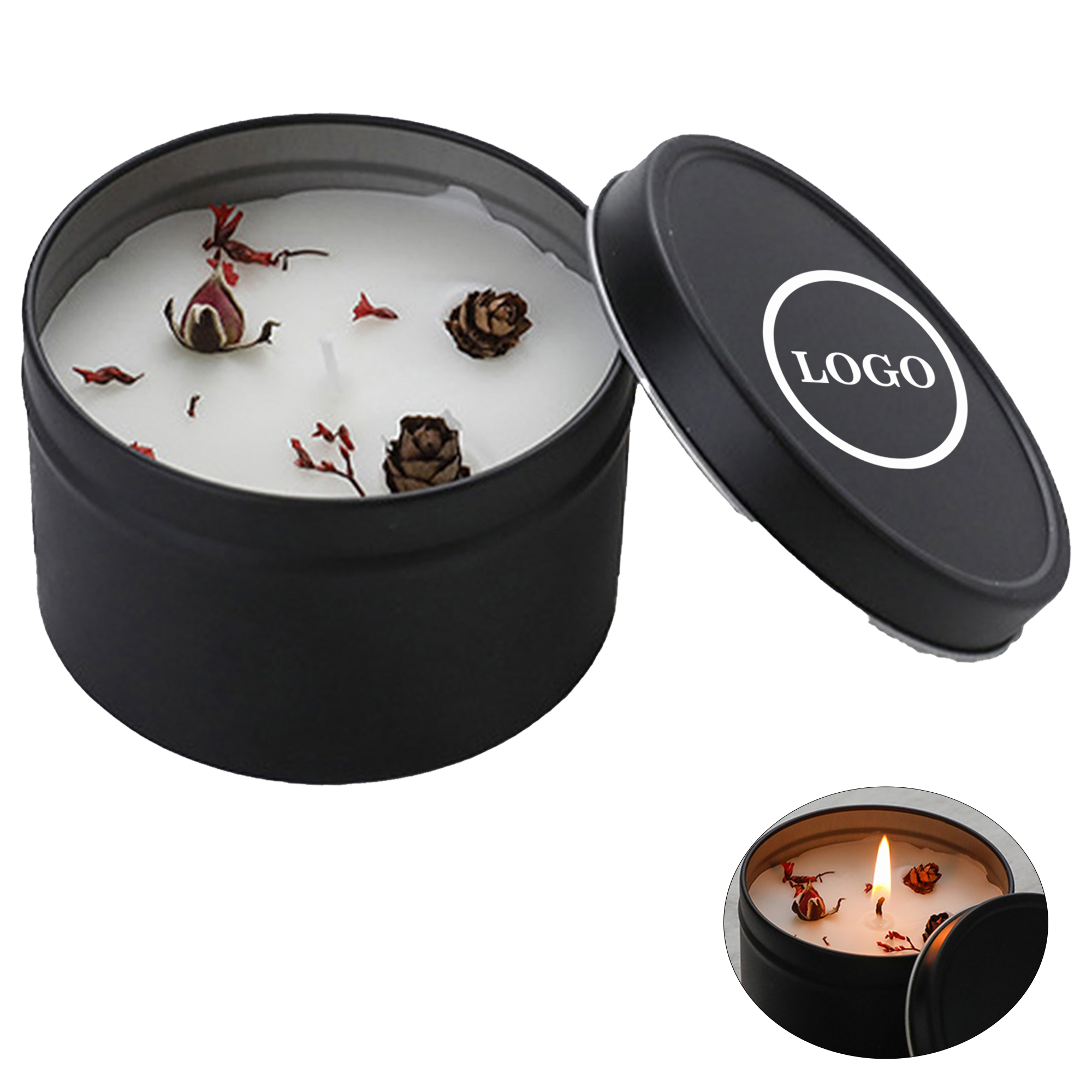 Natural Scented Candle with Decorative Flowers 6
