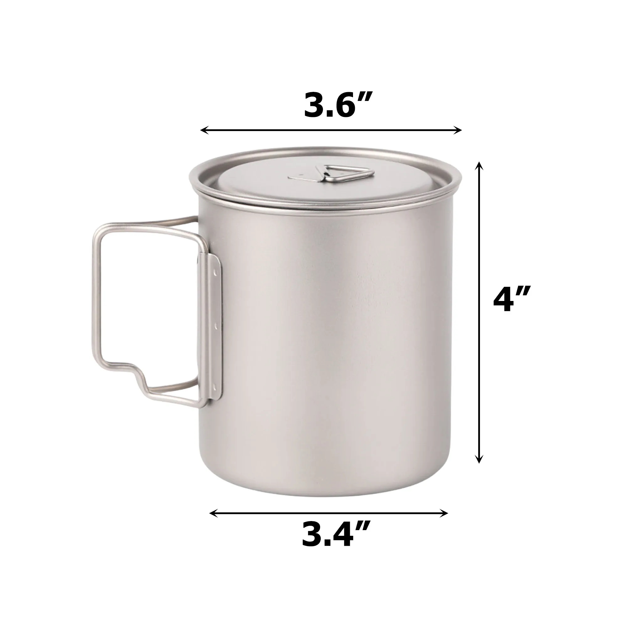 MOQ50 19oz Outdoor Folding Handle Travel Titanium Cup With L 7