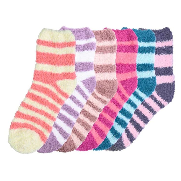 Women's Plush Socks - Small Stripes Size 9-11 3-Pack 3