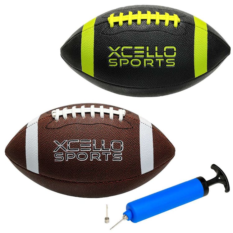 Footballs - Brown Black with Yellow Junior Size 10" 3