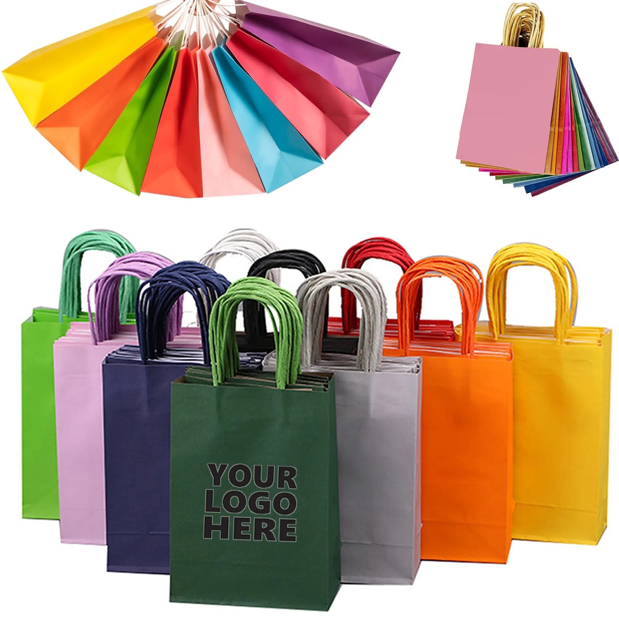MOQ20 Coloured Kraft Paper Tote Bag