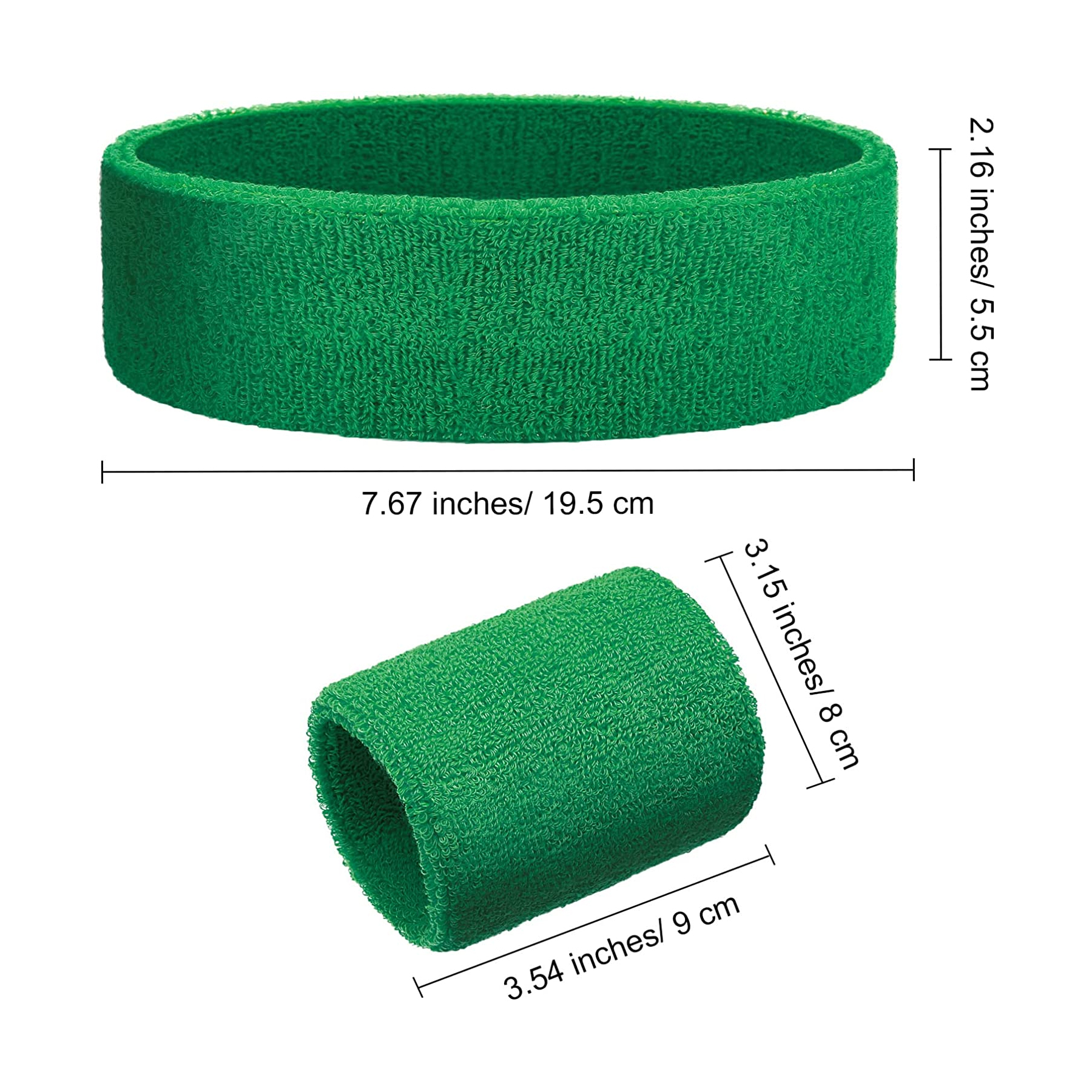 Solid Color 3 Pieces Bracer Wristband Sweatband 7