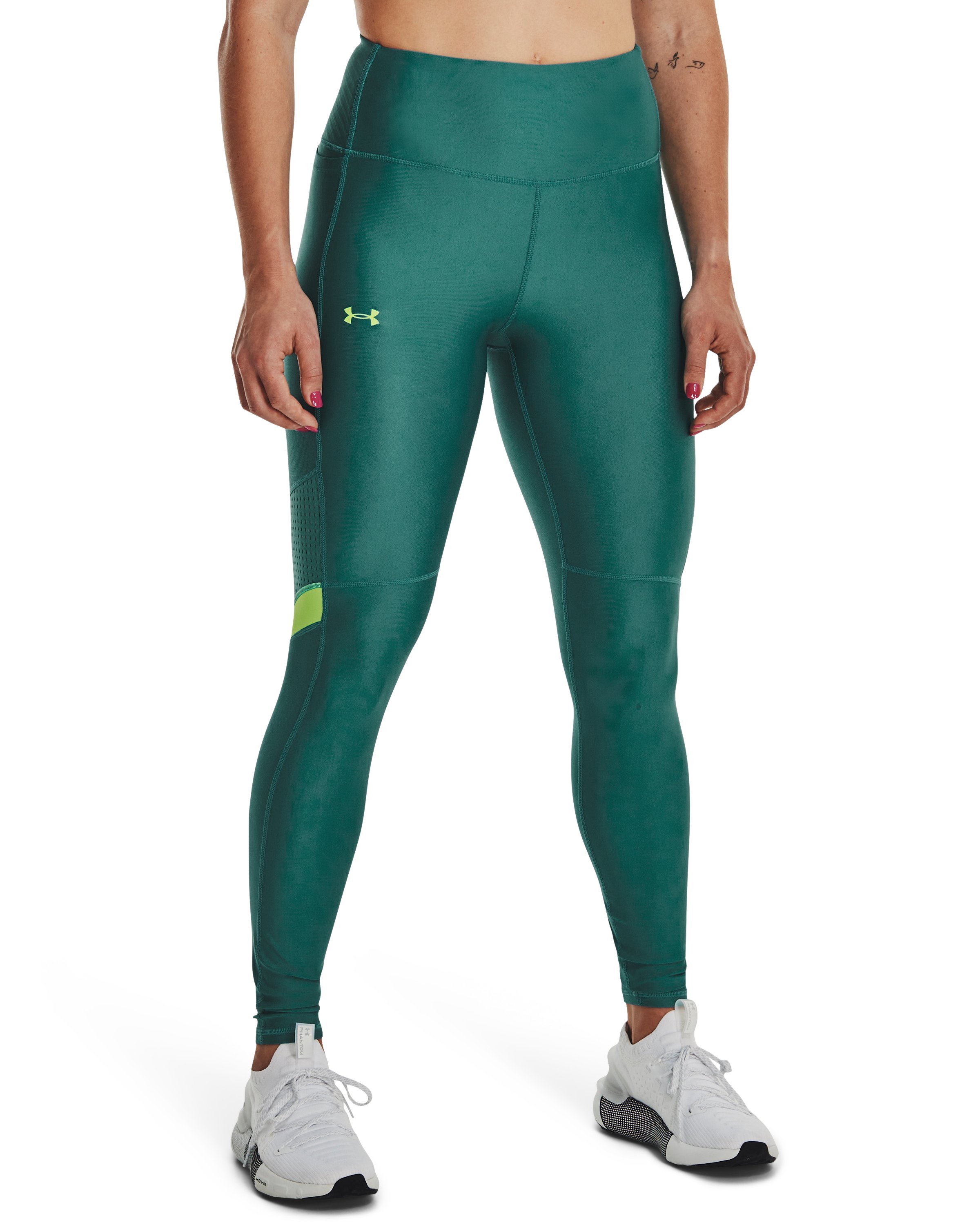 Women's HeatGear No-Slip Waistband Mesh Panel Leggings 13