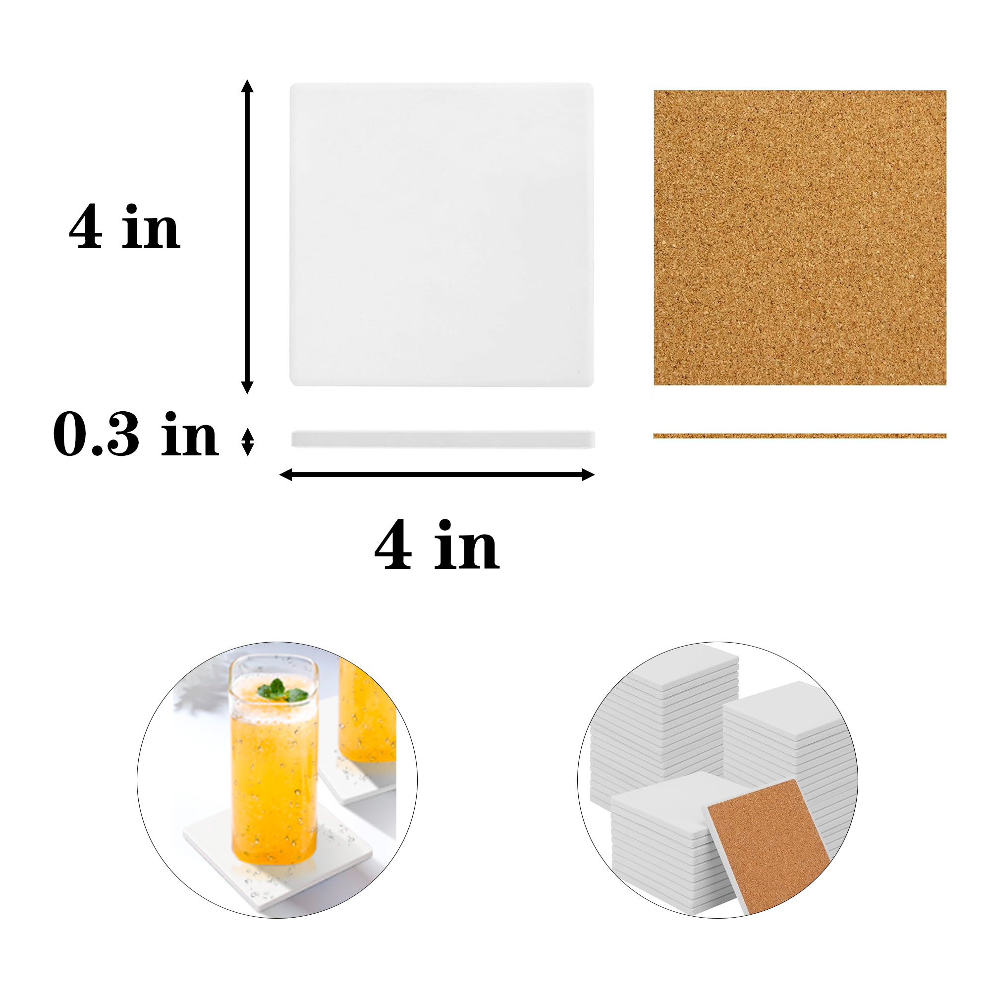 Full-color Square Ceramic Cup Coasters 5