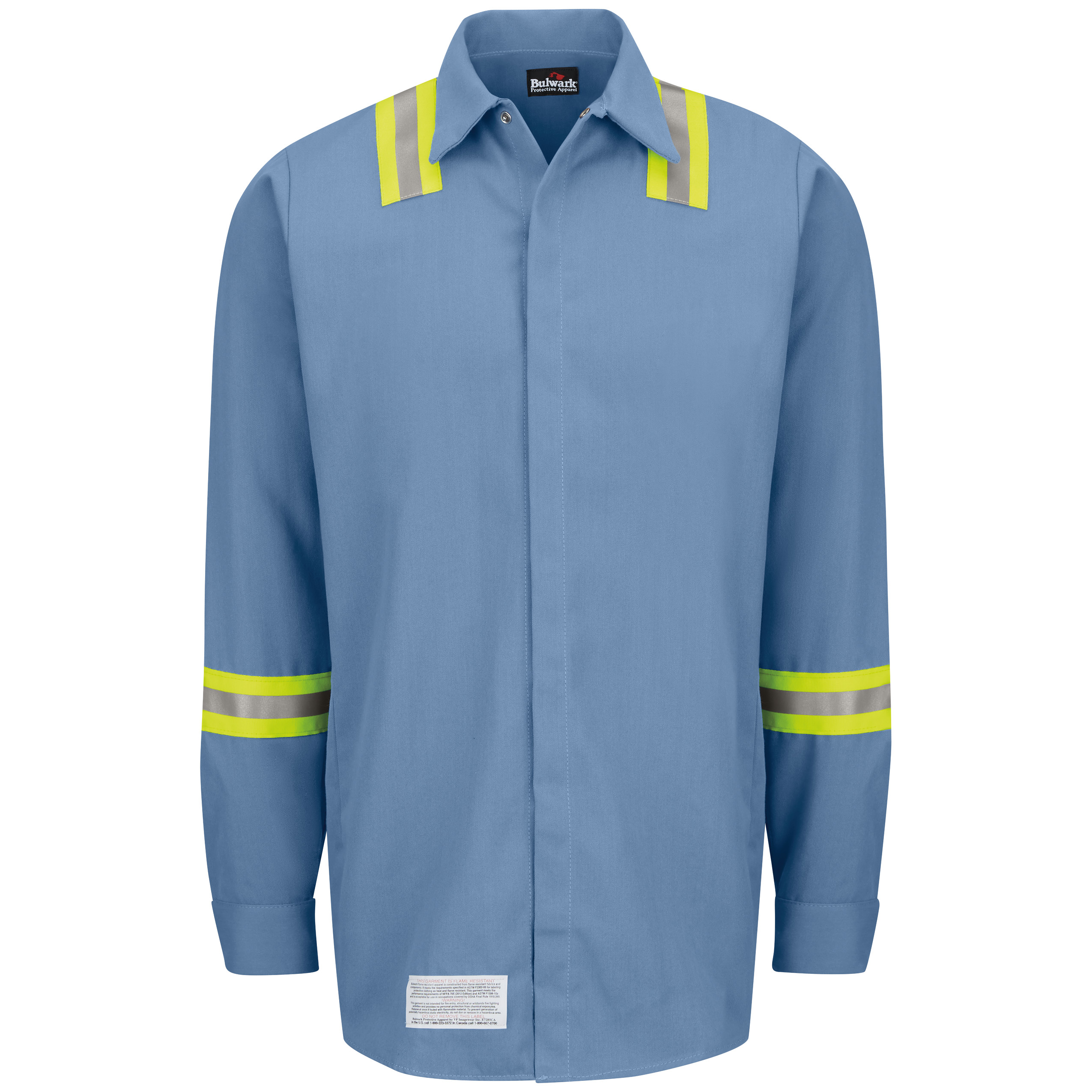 Bulwark® Enhanced Visibility Concealed-Gripper Pocketless Work Shirt