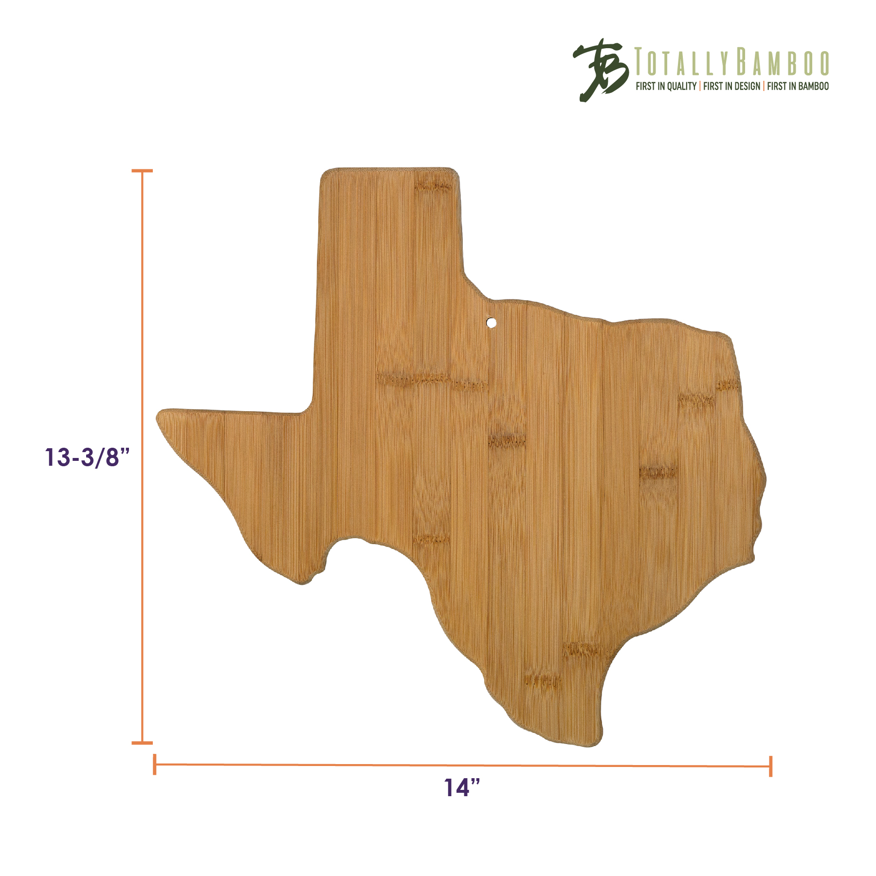 Texas State Shaped Bamboo Serving and Cutting Board 16