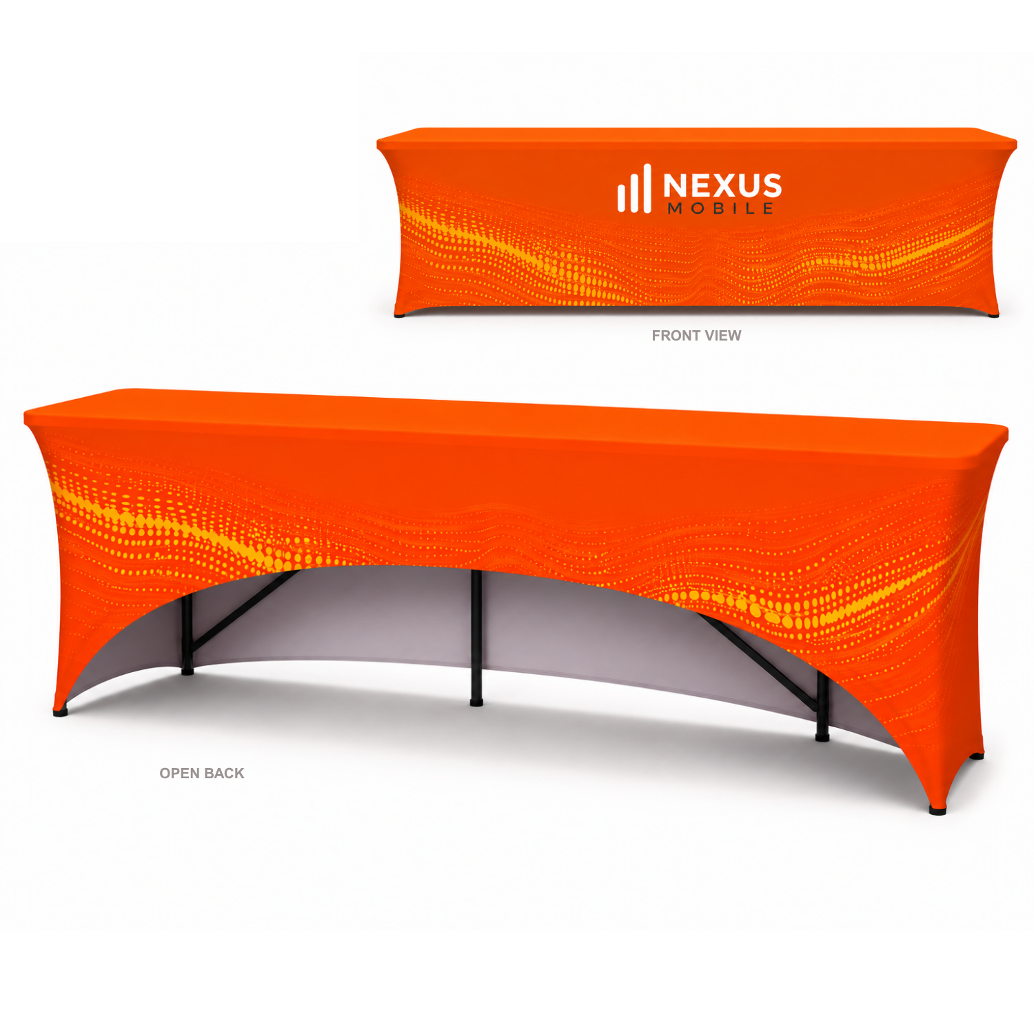 8' Stretch Table Cover, Open Back