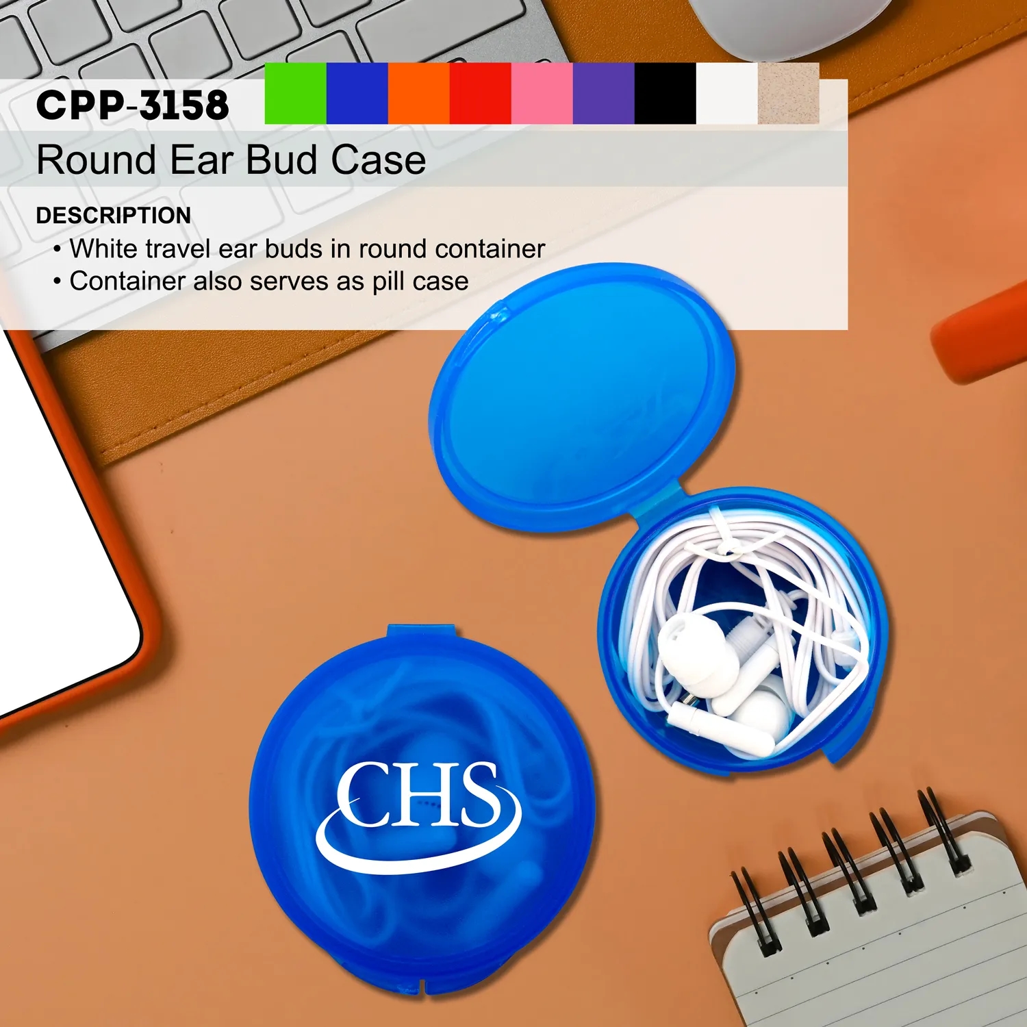 Round Ear Bud Case 52