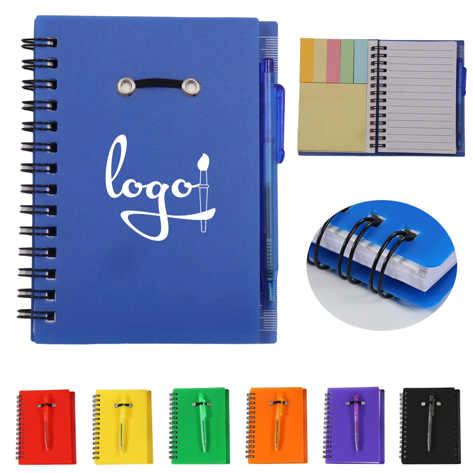 Spiral Notebook with Sticky Notes