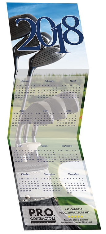 trifold calendar 1608 golf custom aluminum rulers branded trifold calendar