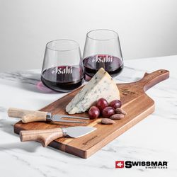 Swissmar Bamboo Board & Cannes Wine Glasses - Thumbnail 3