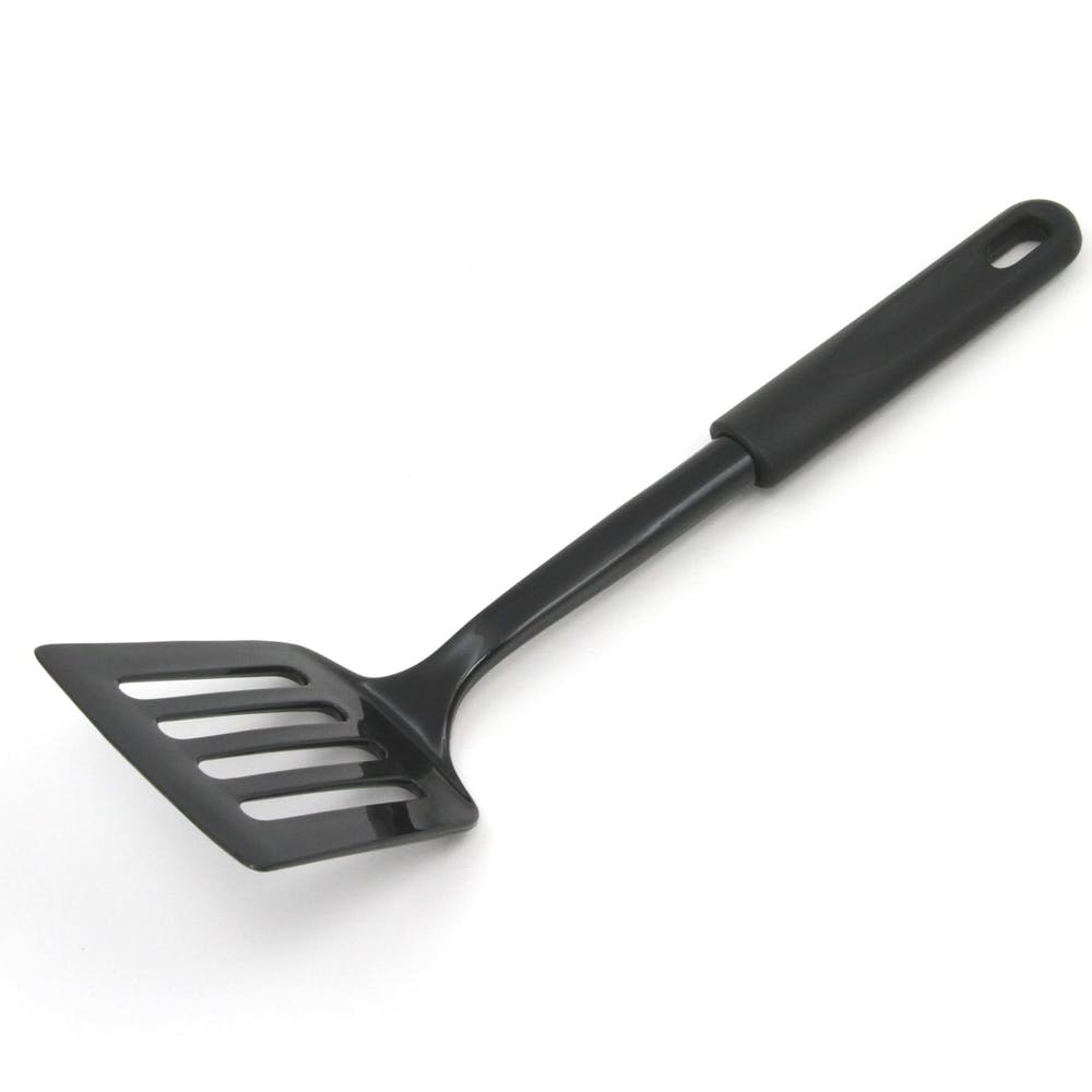 Slotted Nylon Spatulas - Black 12" 3