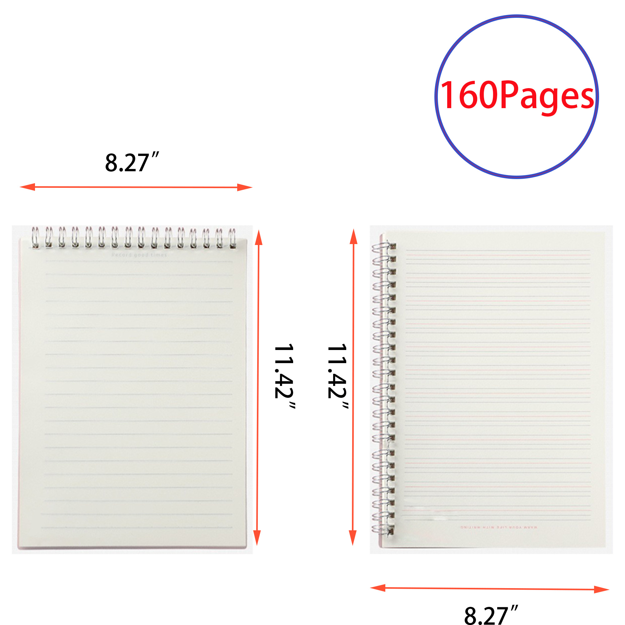 A5 11.42"x8.27" Loose Leaf Paper Notebook 8