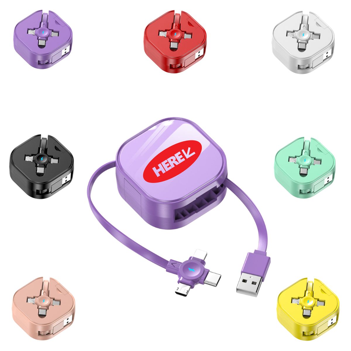 Cell Phone Holder 3 In 1 Retractable Data Cable 5