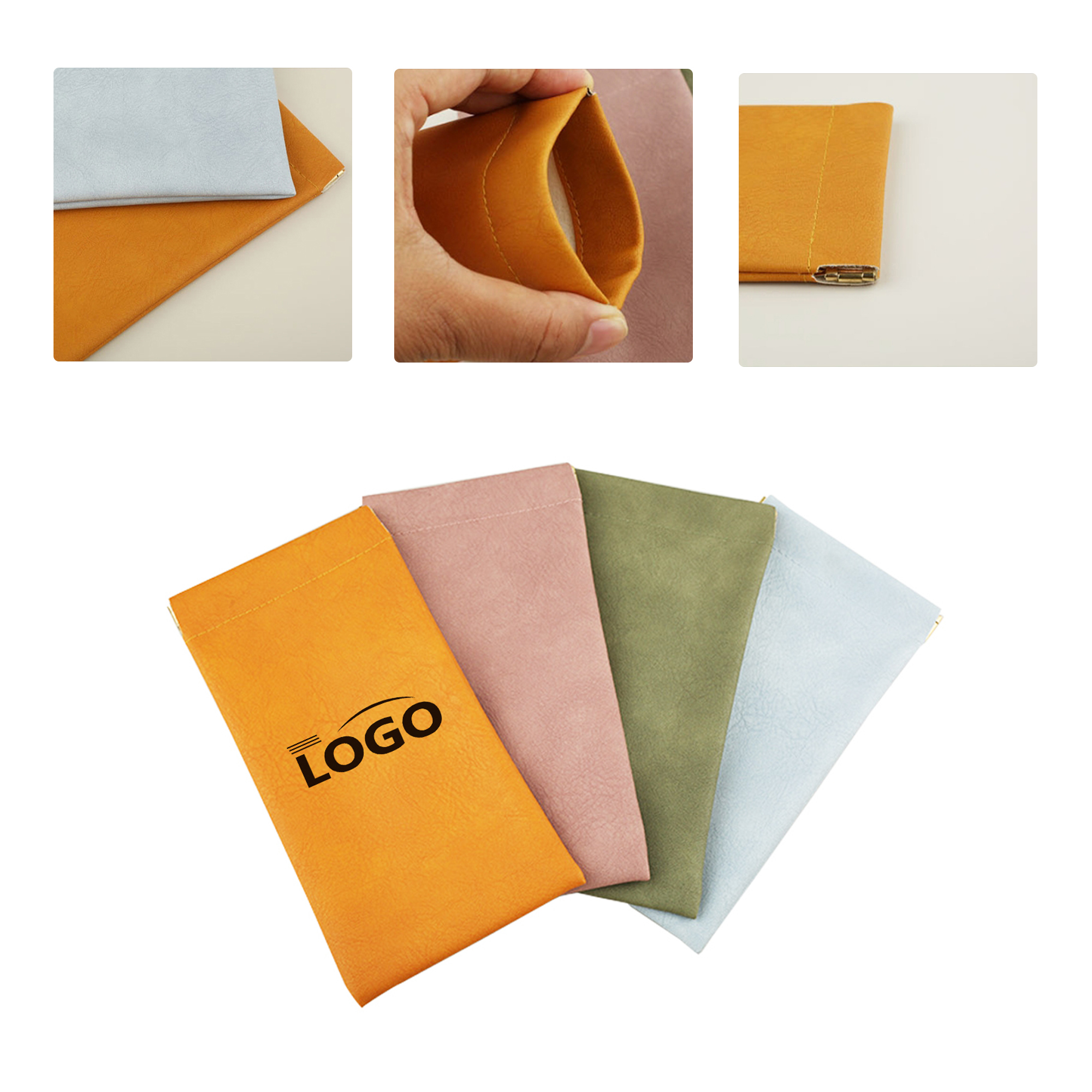 MOQ50 Custom Automatic Closing PVC Glasses Pouch 3