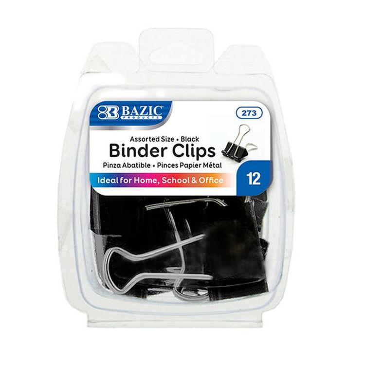 Binder Clips - 12 Count Black Small & Medium 3