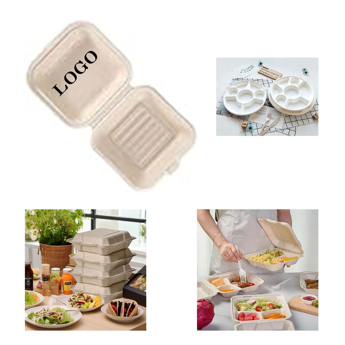 Disposable lunch box with lid