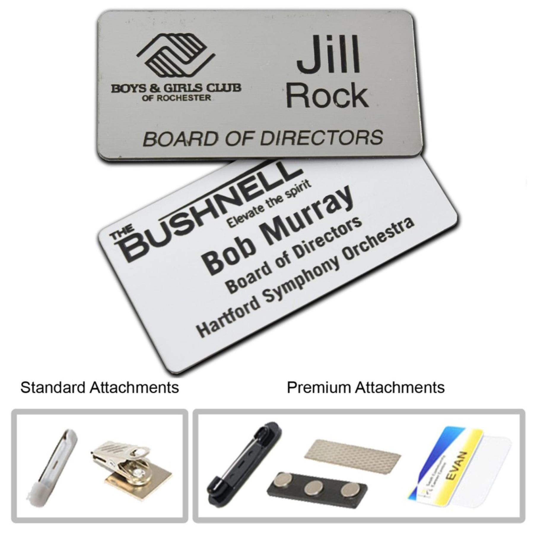 2.125 inch x 3.375 inch Plastic Engraved Name Badge