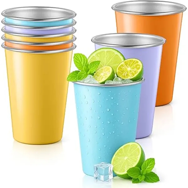 12oz Stackable Stainless Steel Drinking Cups, Unbreakable for Commutes, Fitness and Travel 2
