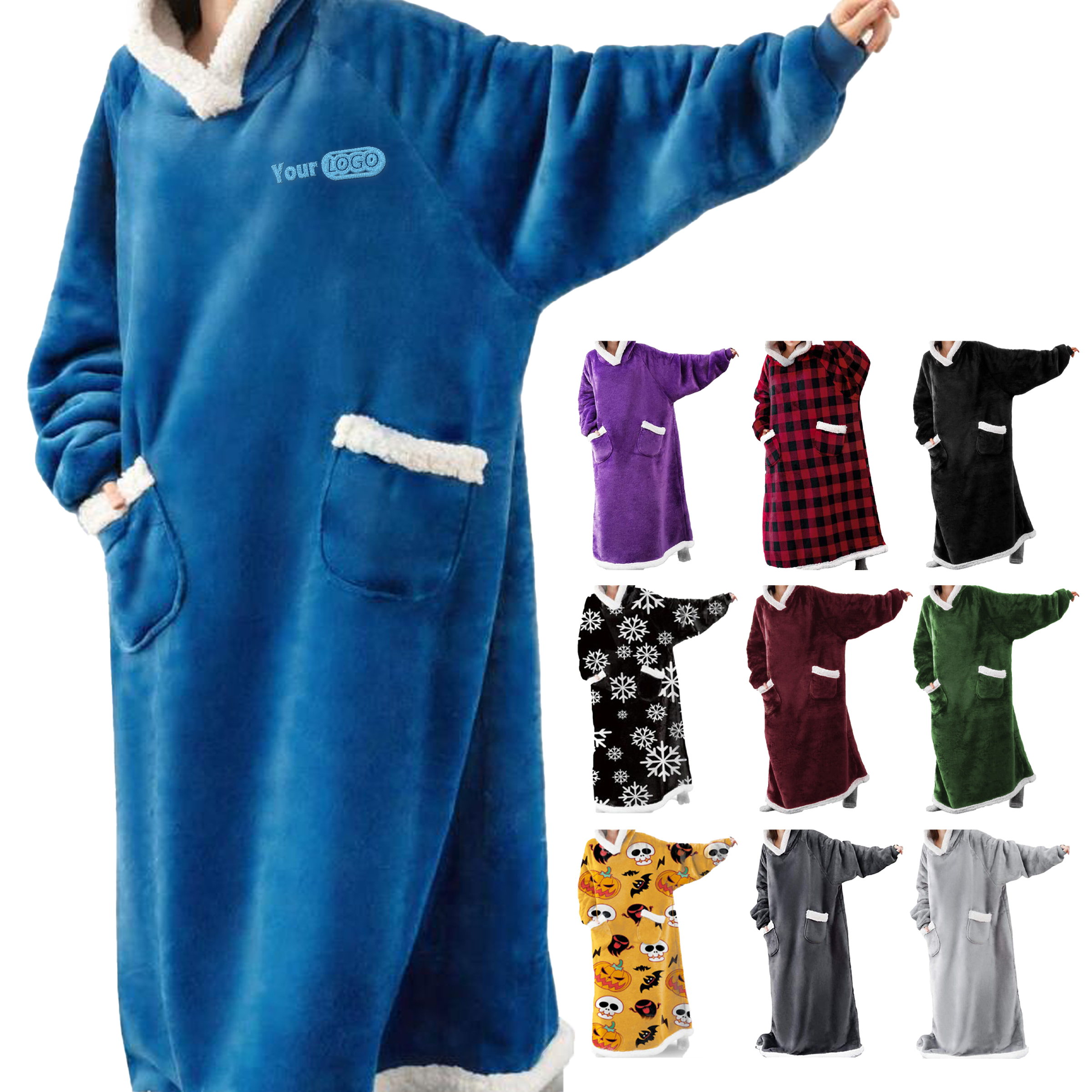 Polyester Winter Extended And Thickened Lazy Blanket 13