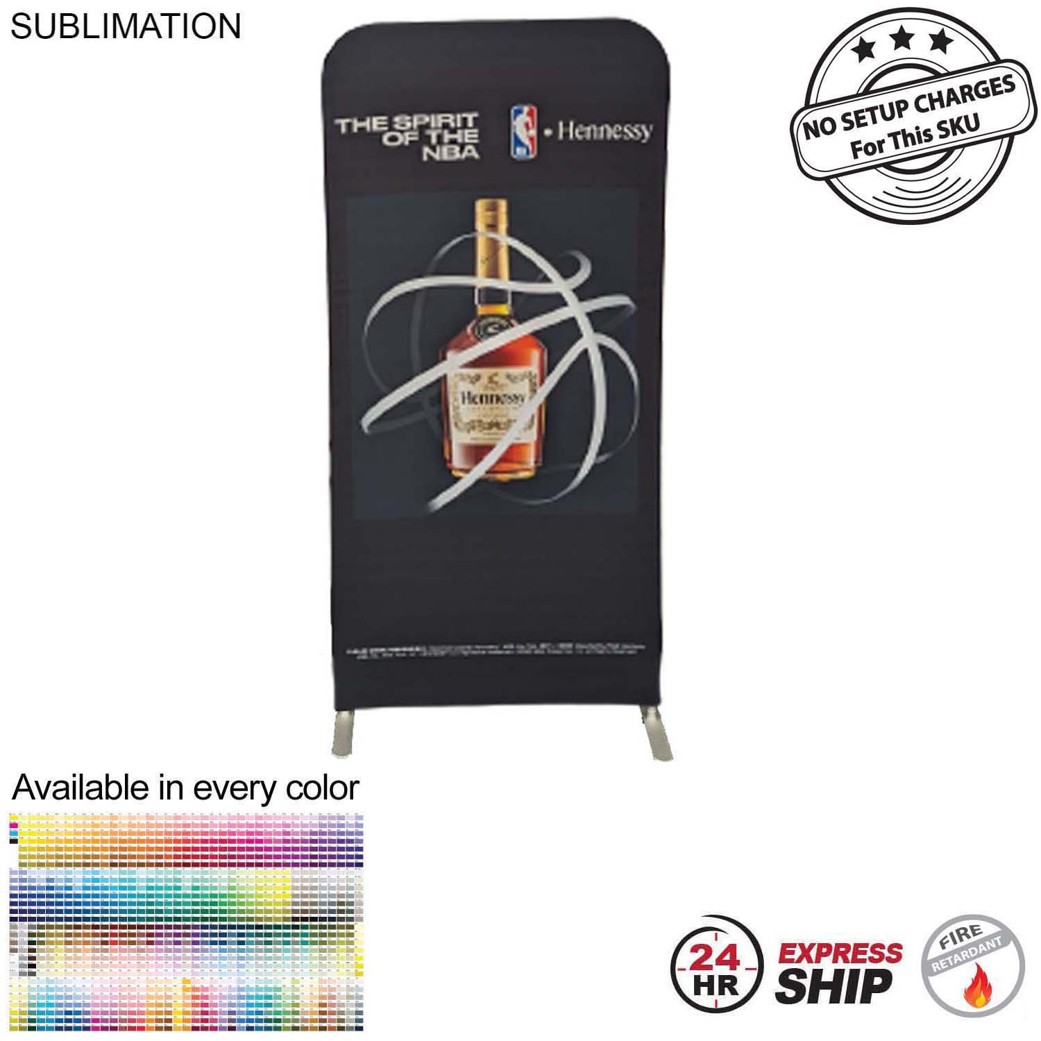 24 Hr Express Ship - 3'W x 78"H EuroFit Tension Fabric Banner Display Kit, Graphics Double Sided 13