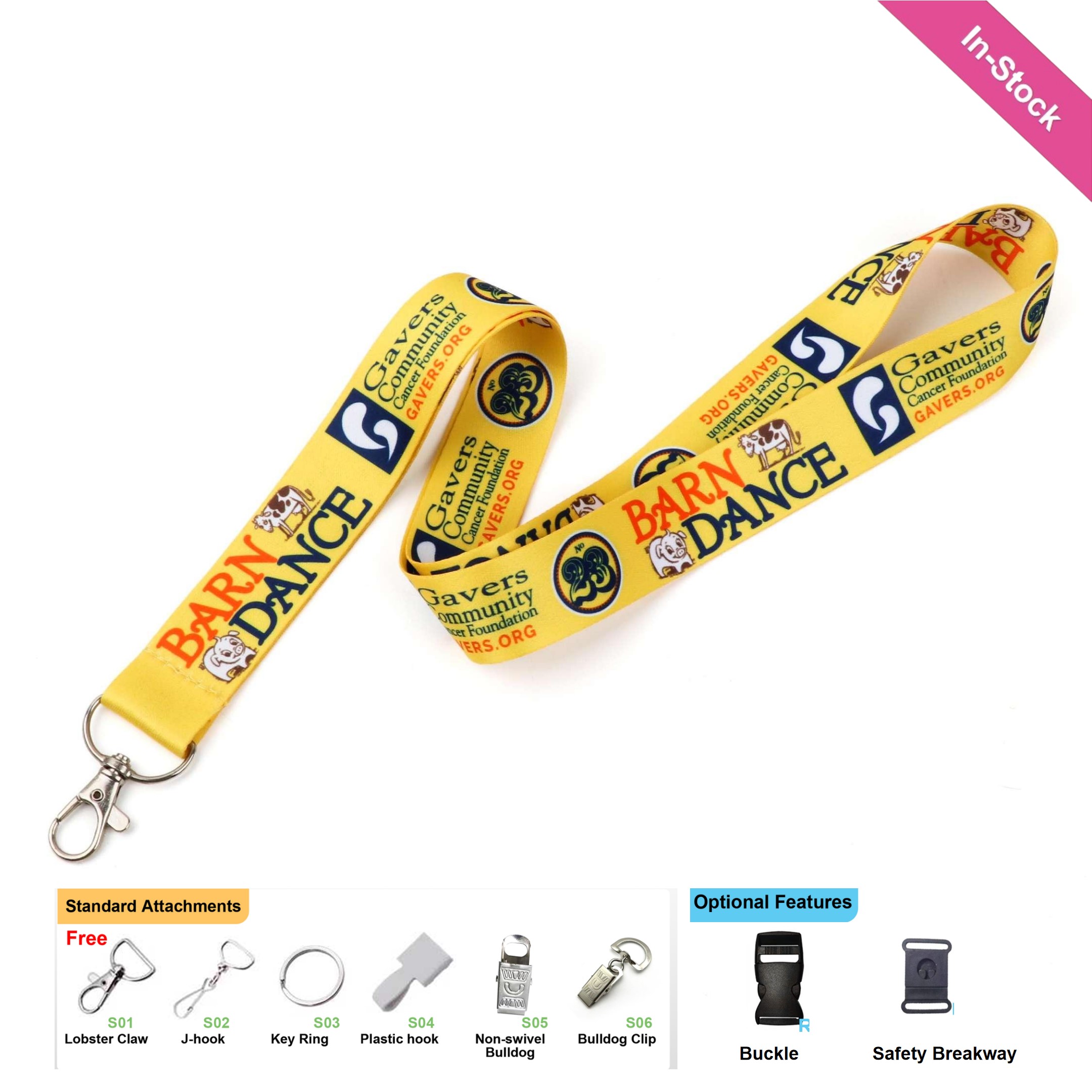 1" Full color Polyester Dye-sublimated Lanyard With Lobster Claw