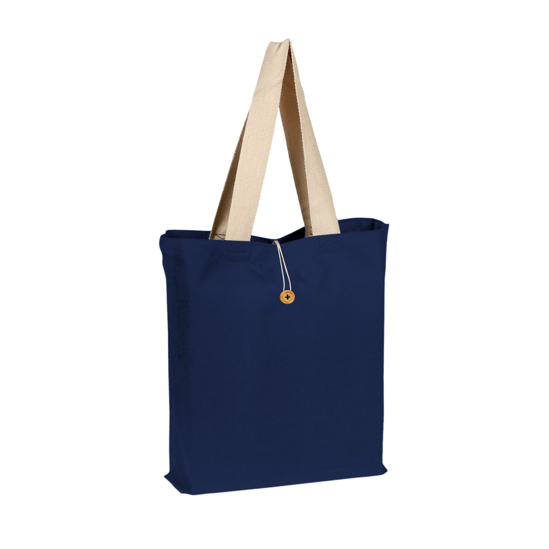 12oz. 100% Cotton Colored Button-Up Canvas Tote w/Natural Handle 17