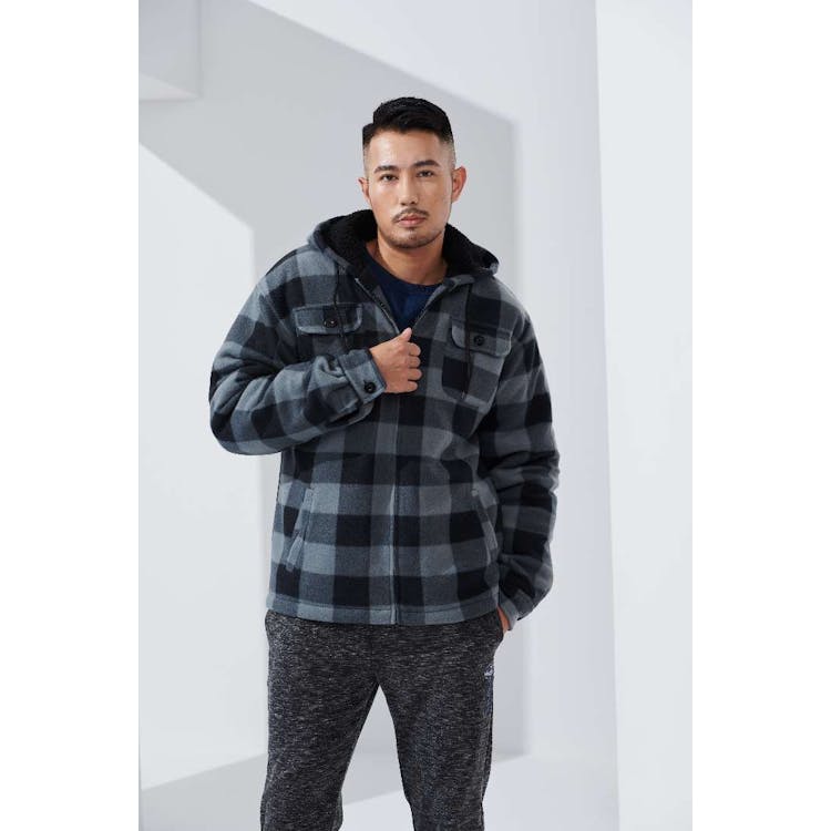 Men's Plaid Berber Sherpa Lined Jackets S-2XL 2